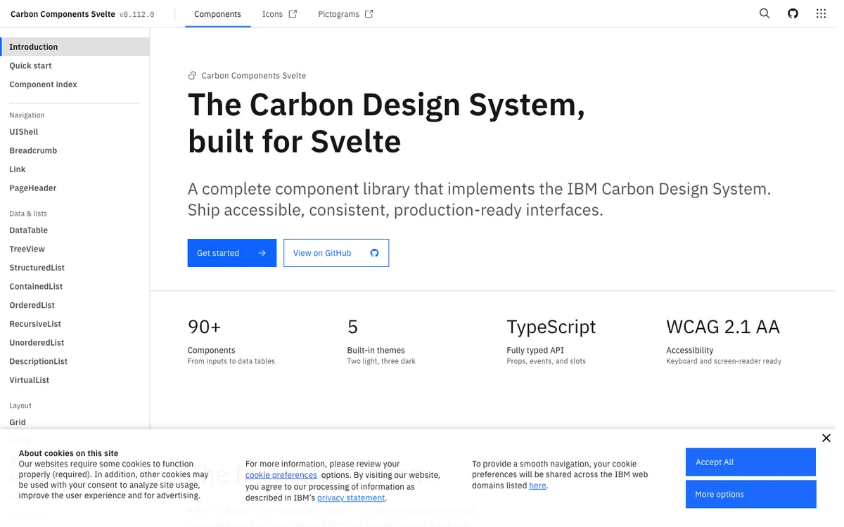 Carbon Components Svelte preview