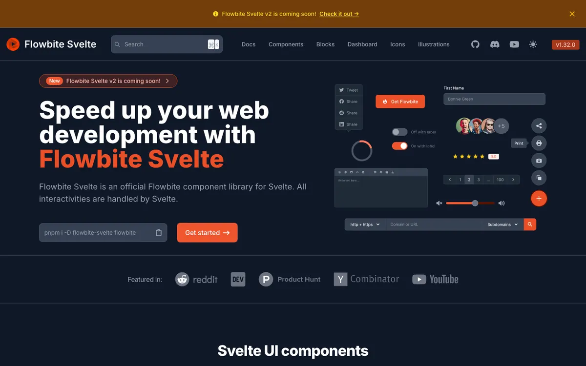 Flowbite Svelte preview