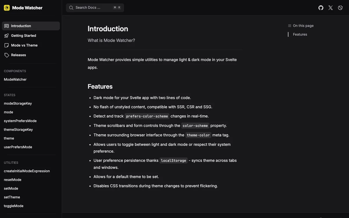 Mode Watcher preview