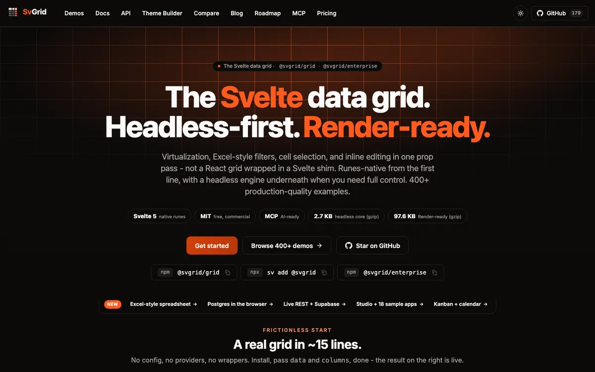 SvGrid preview