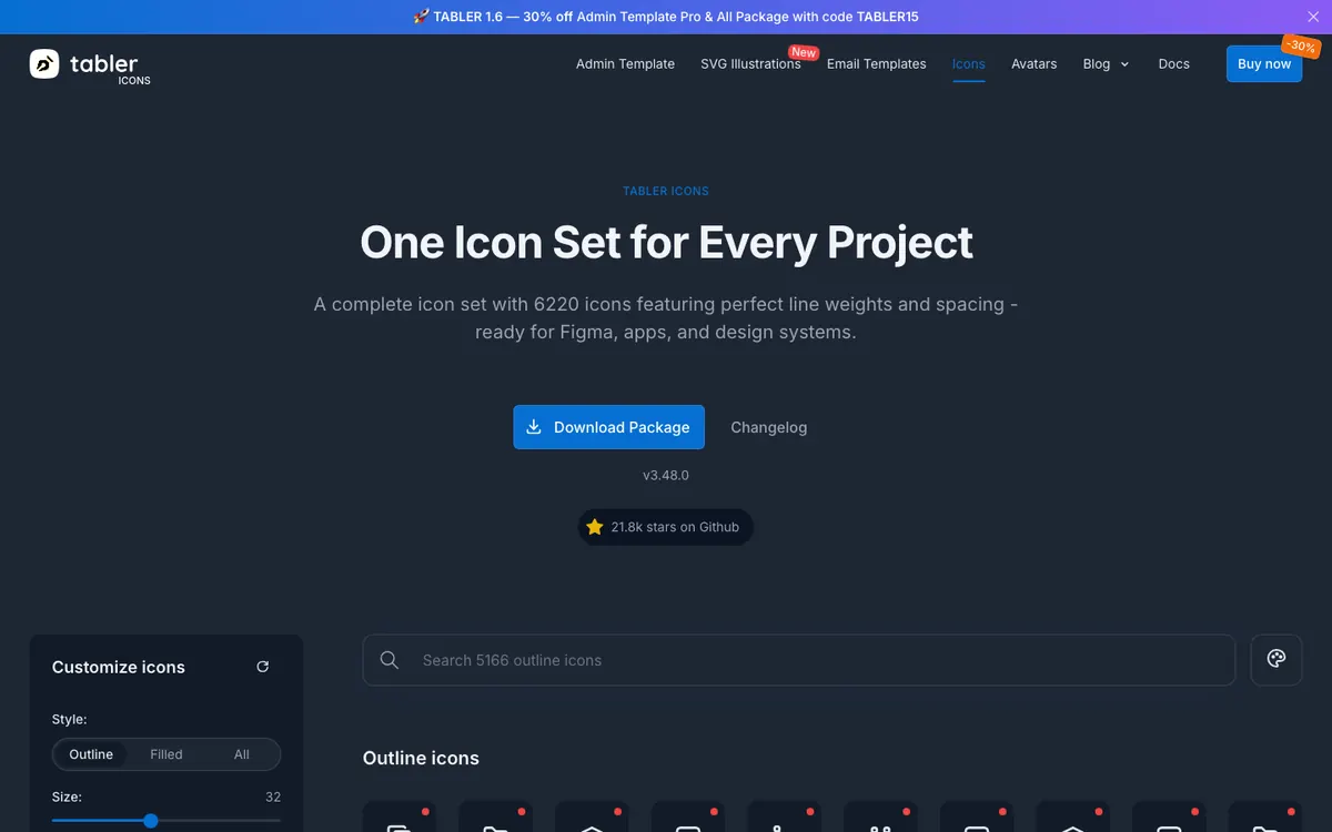 Tabler Icons Svelte preview